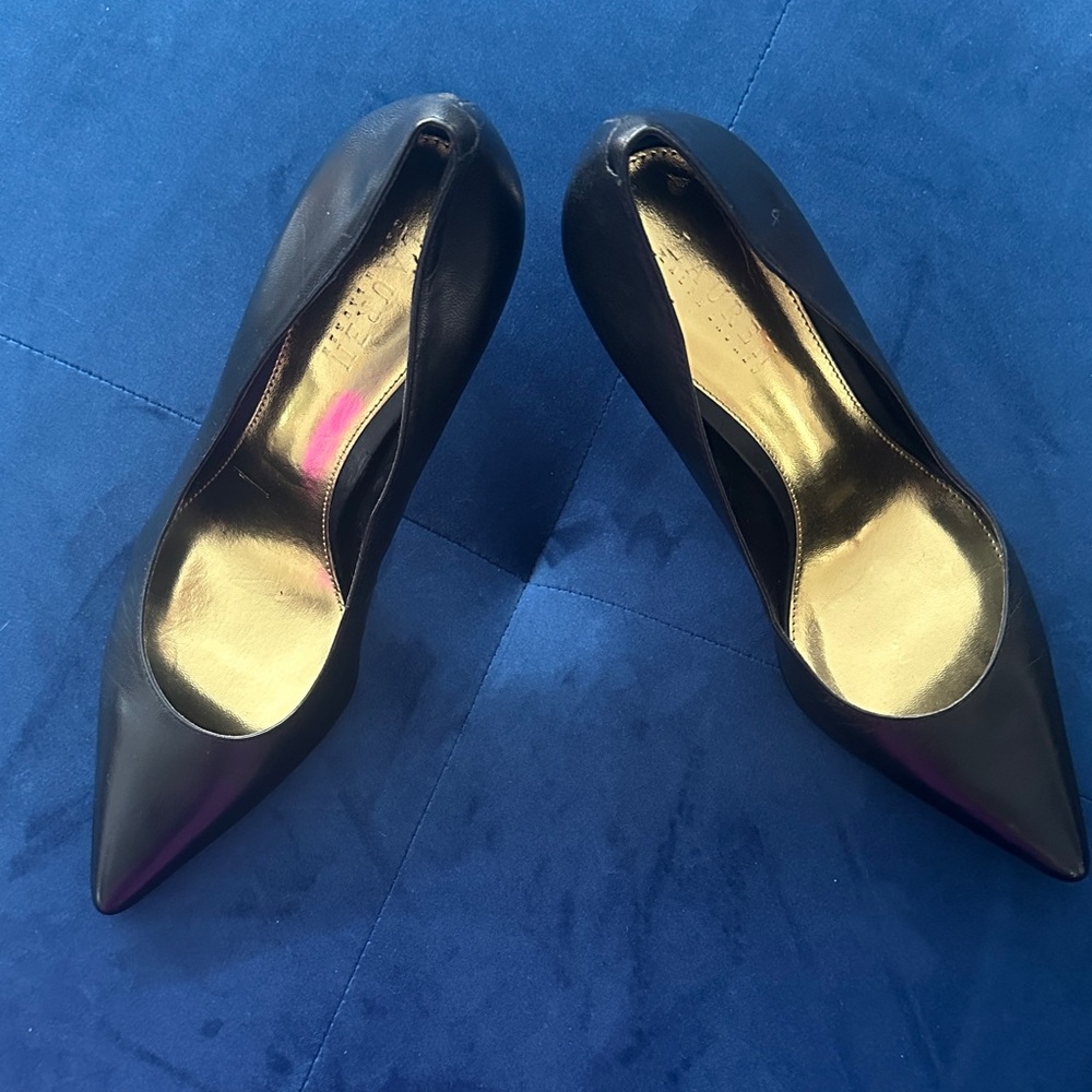 Ralph Lauren Black and Gold Heels